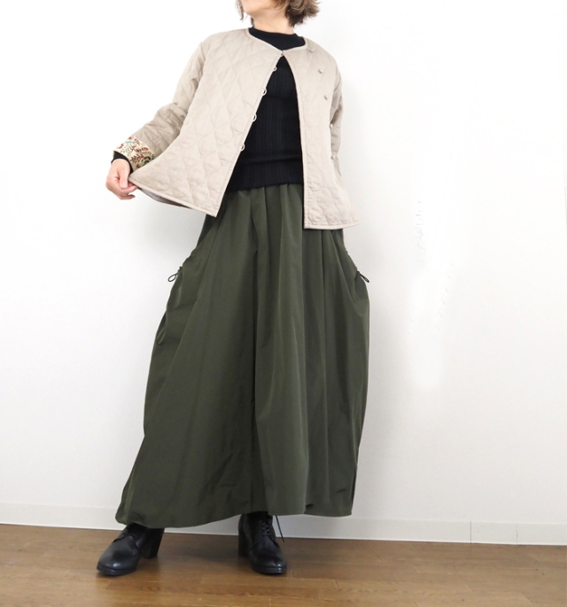 mizuiro ind ミズイロインド 刺繍袖キルティングジャケット