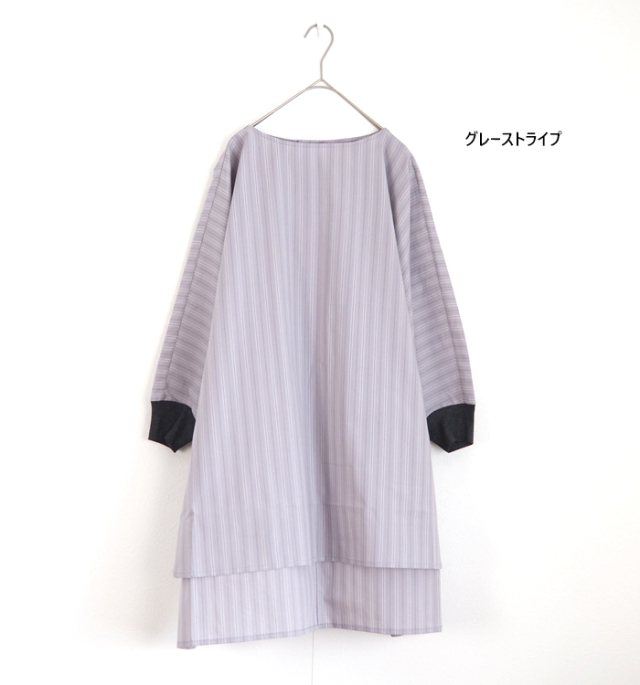 mizuiro ind ミズイロインド ドビーストライププルオーバーシャツ 