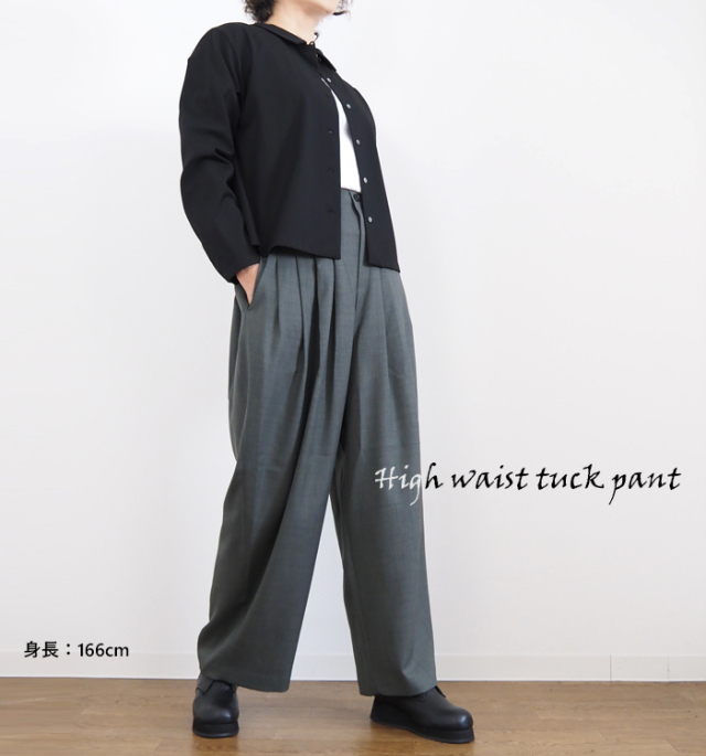 mizuiro ind ミズイロインド ハイウエストタックパンツ
