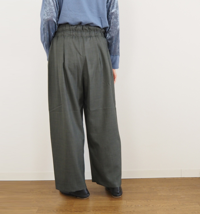 mizuiro ind ミズイロインド ハイウエストタックパンツ レディース