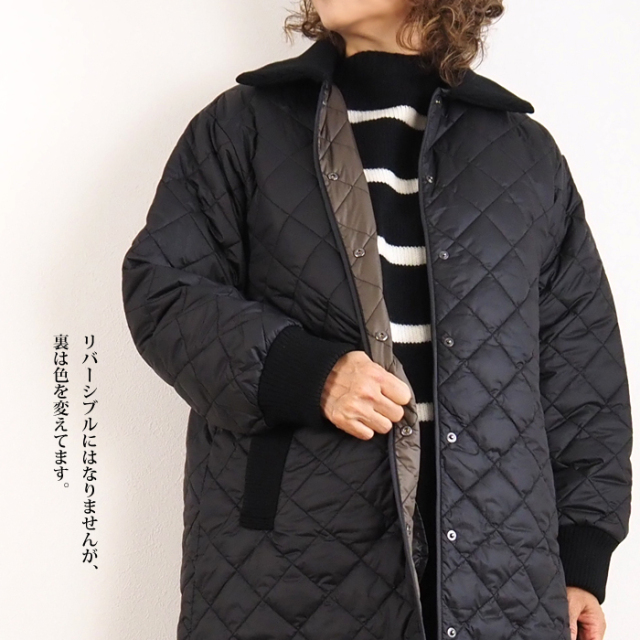 mizuiro ind ミズイロインド リブカラーキルティングロングコート 