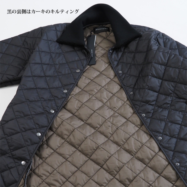 mizuiro ind ミズイロインド リブカラーキルティングロングコート 