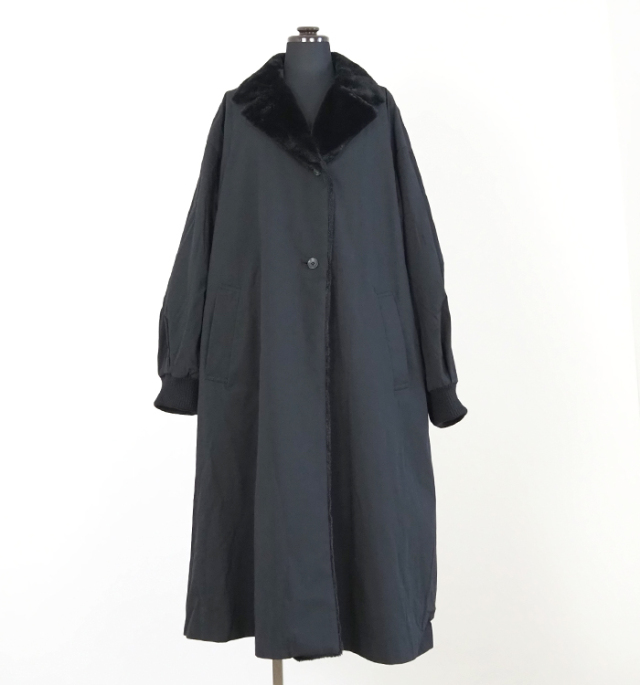 mizuiroind / ミズイロインド | ボア ガウンロングコート | ベージュ