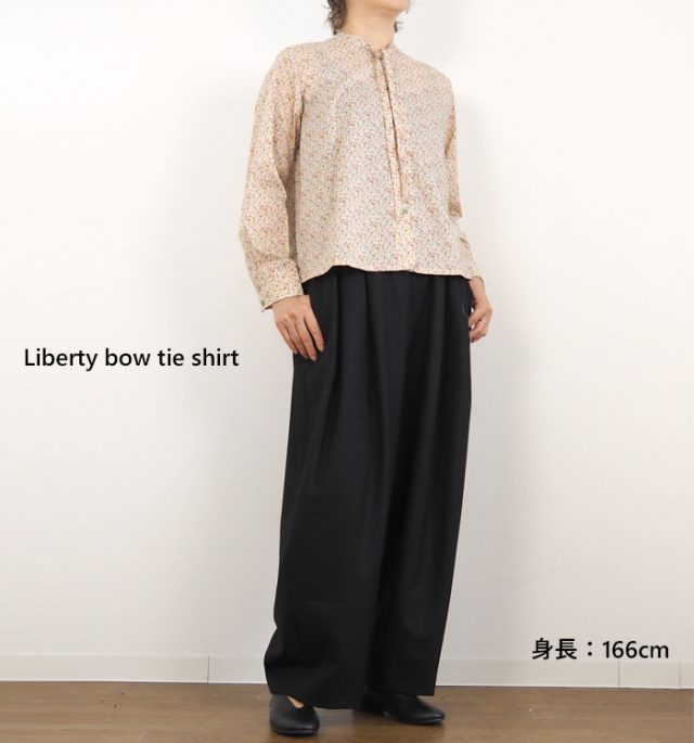 MidiUmi ミディウミ リバティ ボウタイシャツ レディース
