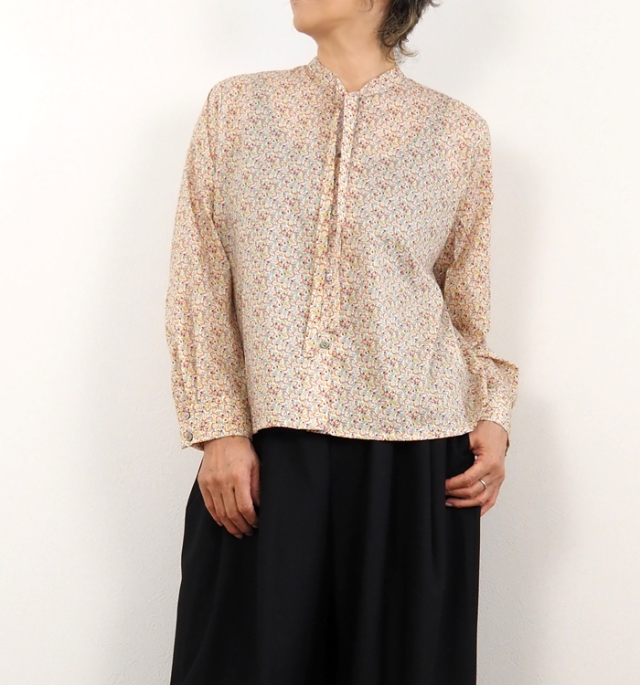 MidiUmi ミディウミ リバティ ボウタイシャツ レディース