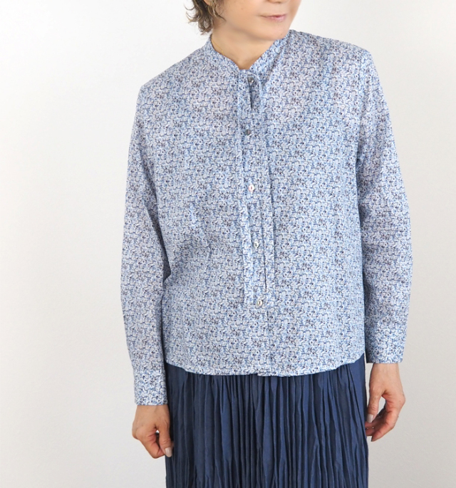 MidiUmi ミディウミ リバティ ボウタイシャツ レディース