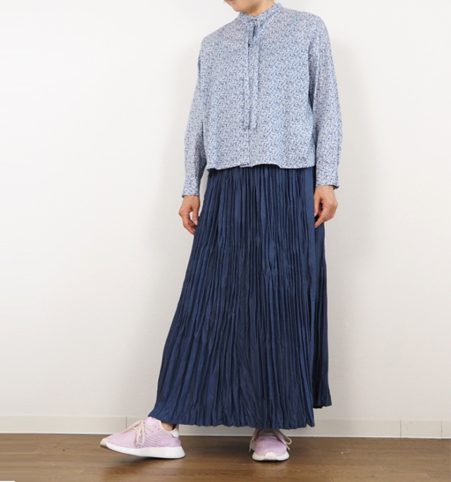 MidiUmi ミディウミ リバティ ボウタイシャツ レディース