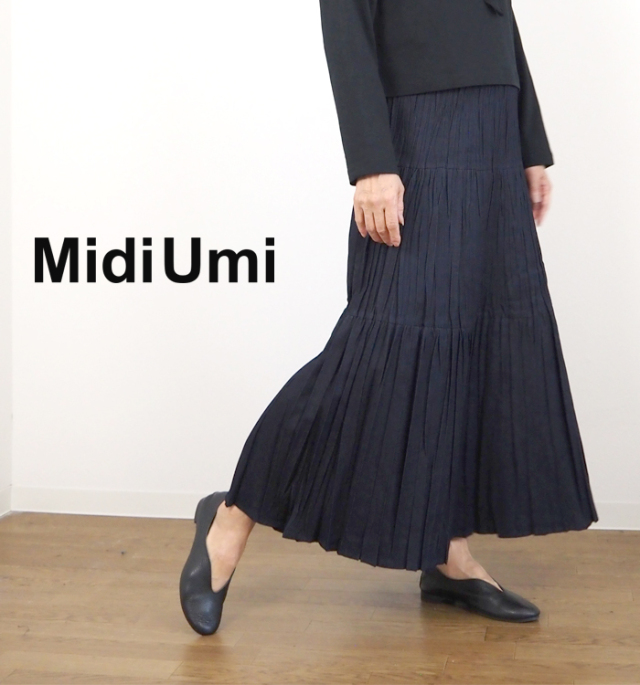 MidiUmi ミディウミ デニムプリーツスカート