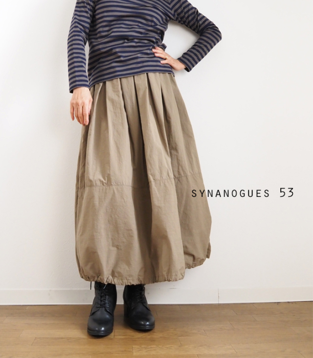 SYNANOGUES 53 シナノーグ スカート タックバルーンロングスカート レディース