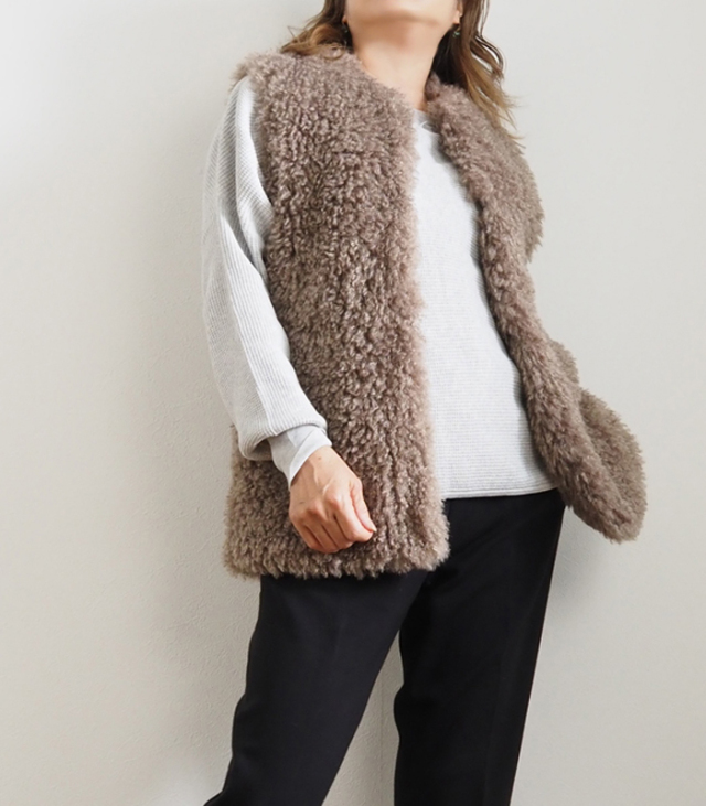 cafune カフネ フェイクファーベスト レディース