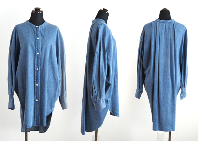 cafune カフネ ダンガリーデニム チュニックブラウス レディース