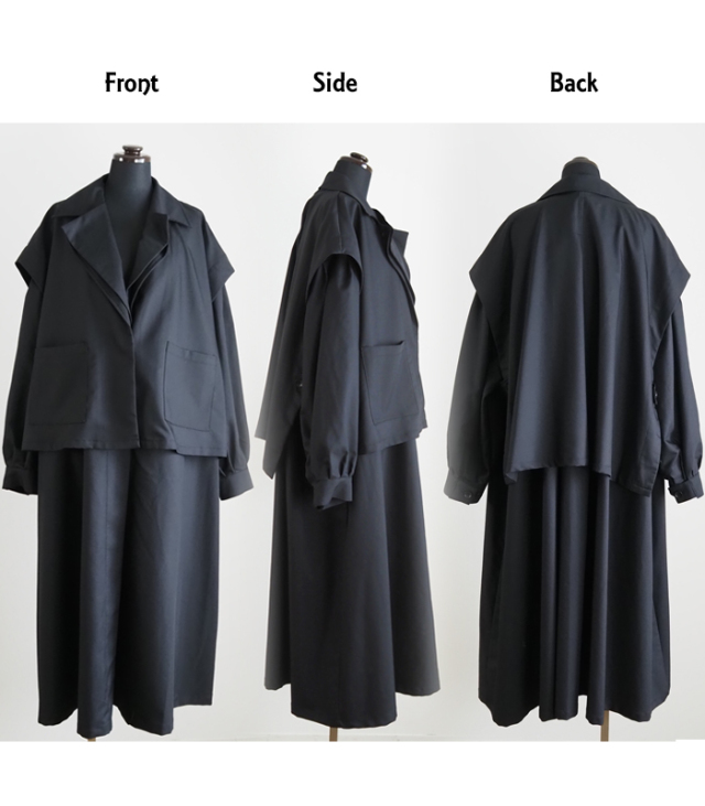 MIDIUMISOLID ミディウミソリッド 3way ロングコート レディース