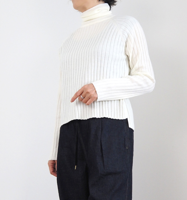 mizuiro ind ミズイロインド ニット プルオーバー ワイドリブ レディース