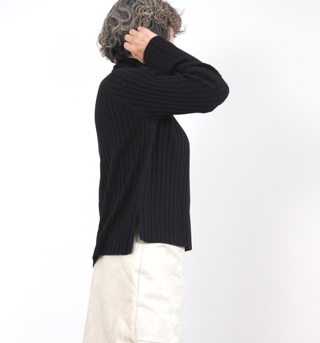 mizuiro ind ミズイロインド ニット プルオーバー ワイドリブ レディース