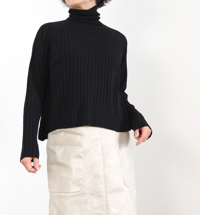 mizuiro ind ミズイロインド ニット プルオーバー ワイドリブ レディース