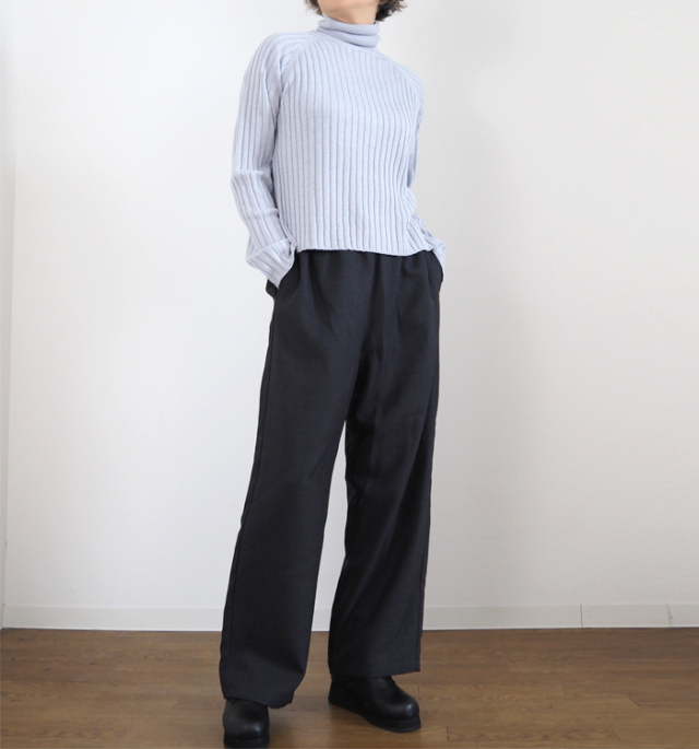 mizuiro ind ミズイロインド ニット プルオーバー ワイドリブ レディース