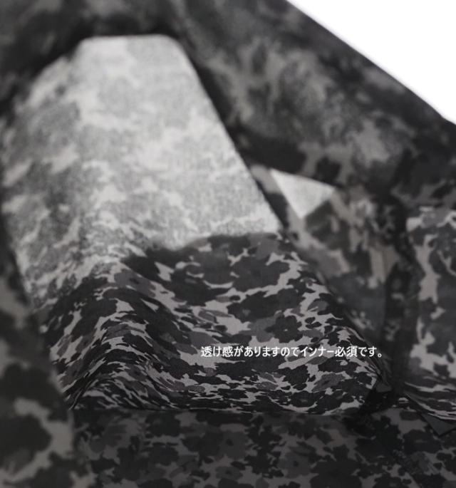 mizuiro ind ミズイロインド フラワープリント ワイドプルオーバー ブラック系