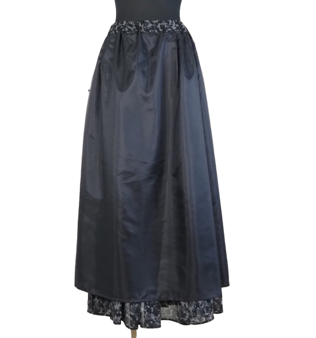 mizuiro ind ミズイロインド フラワープリントロングスカート ブラック系