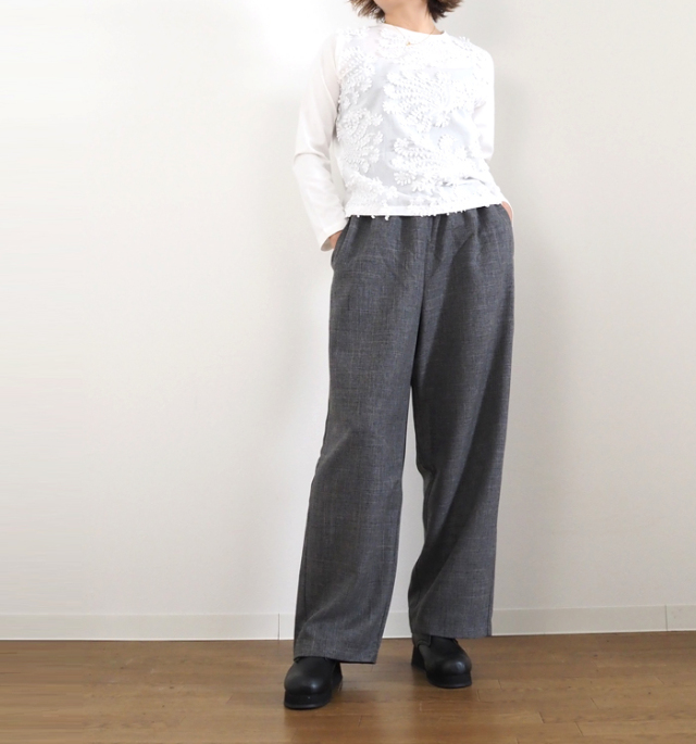 MidiUmi ミディウミ ストレートワイドイージーパンツ レディース