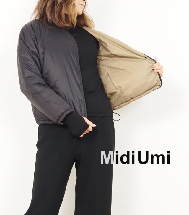 MidiUmi ミディウミ 中綿リバーシブルジャケット ショート丈 レディース