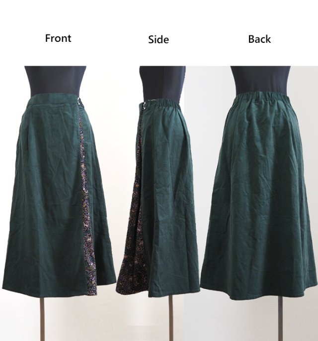 sosotto ソソット リバティプリント 細コールxリバティフェイクラップスカート 