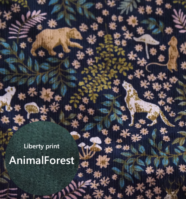 sosotto ソソット リバティプリント 細コールxリバティフェイクラップスカート 