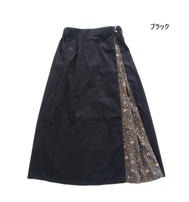 sosotto ソソット リバティプリント 細コールxリバティフェイクラップスカート 