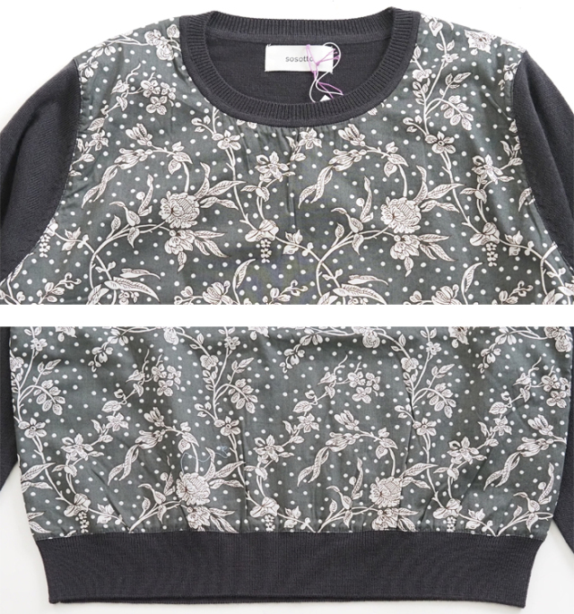 sosotto ソソット リバティプリント プルオーバーニット レディース