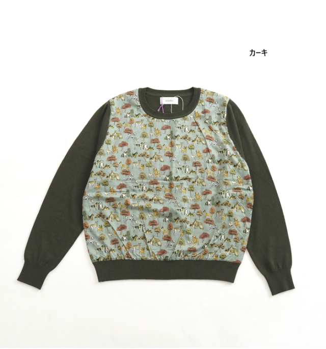 sosotto ソソット リバティプリント プルオーバーニット レディース