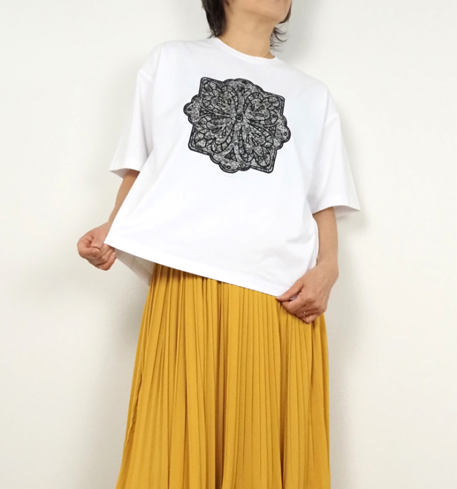 sosotto ソソット LIBERTY刺繍Tシャツ プレーティング天竺 カットソー