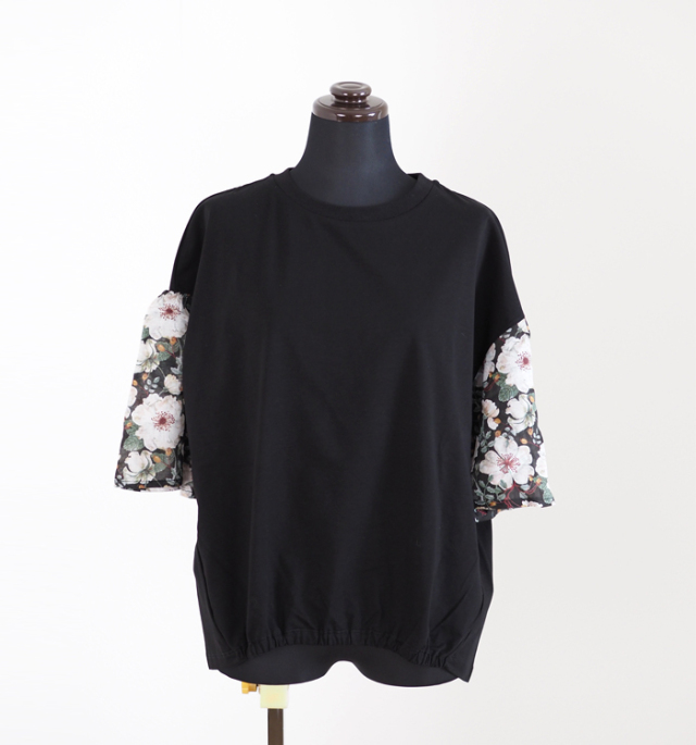 sosotto ソソット Tシャツ LIBERTYシルフローンギャザー袖 プレーティング天竺 レディース