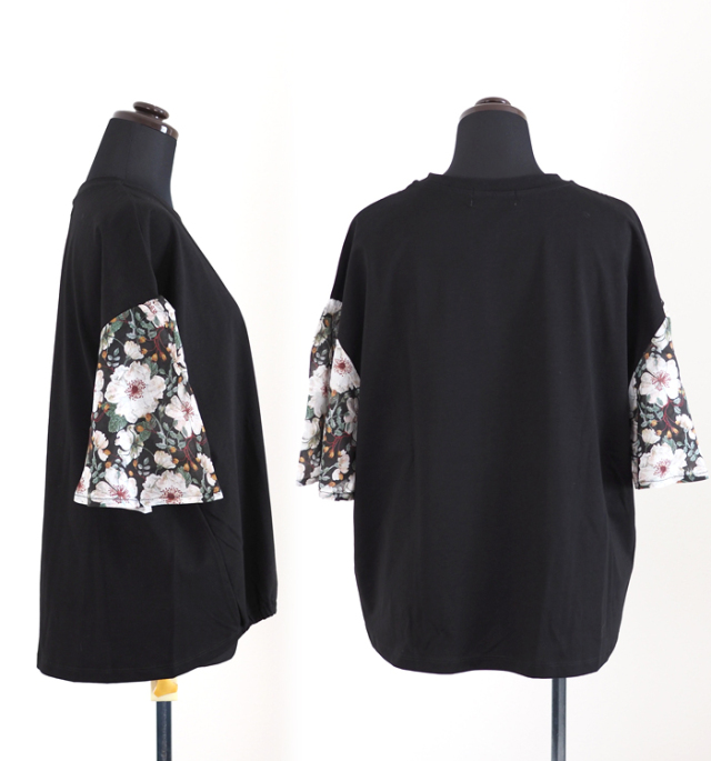 sosotto ソソット Tシャツ LIBERTYシルフローンギャザー袖 プレーティング天竺 レディース