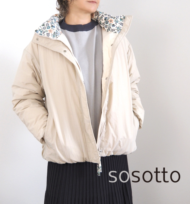 sosotto ソソット ダウンジャケット LIBERTY部分使い レディース