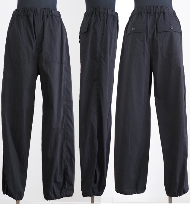 cafune カフネ パラシュートパンツ 裾ドロスト絞り レディース