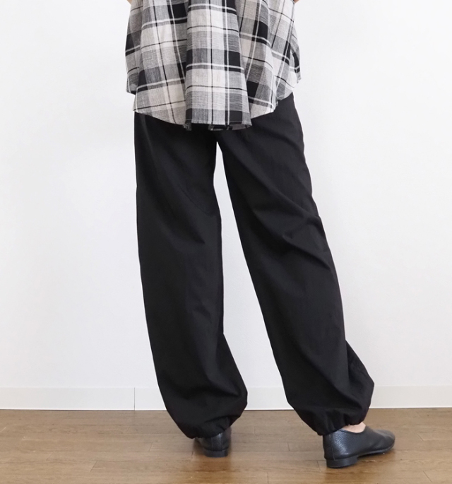 cafune カフネ パラシュートパンツ 裾ドロスト絞り レディース