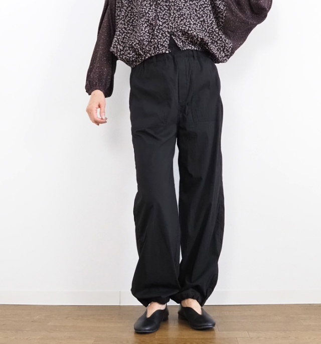 cafune カフネ パラシュートパンツ 裾ドロスト絞り レディース