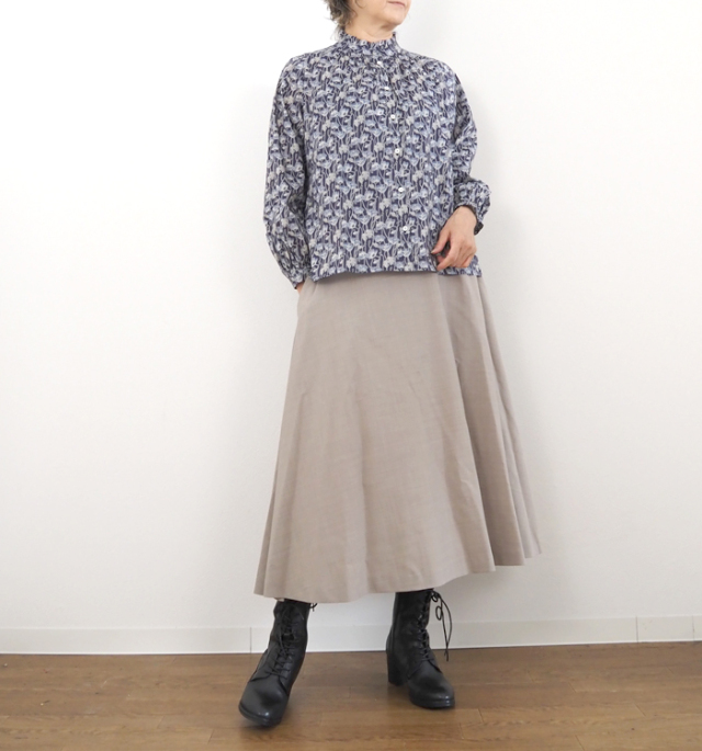 sosotto ソソット ブラウス LIBERTYタナローン フリルカラー
