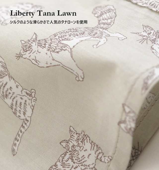 sosotto ソソット ブラウス LIBERTYタナローン フリルカラーシャーリング レディース