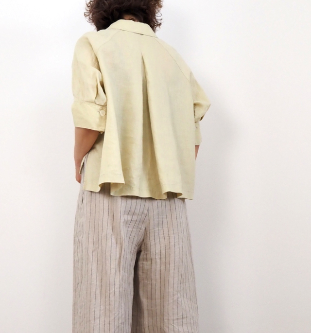 【新品】cafune カフネ　キュプラオーガンジーショートシャツ　キャメル cafune