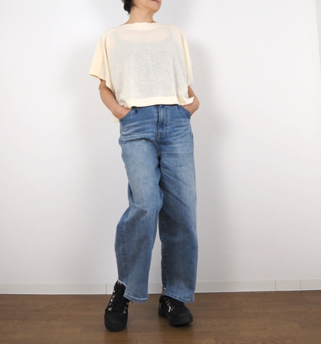 sosotto ソソット 綿麻 ニットベスト 春夏 2WAY リバティ前立て