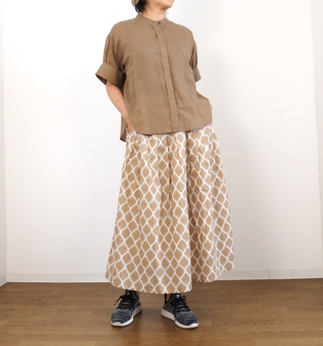 sosotto ソソット カスミソウプリント タックロングスカート オリジナルPT