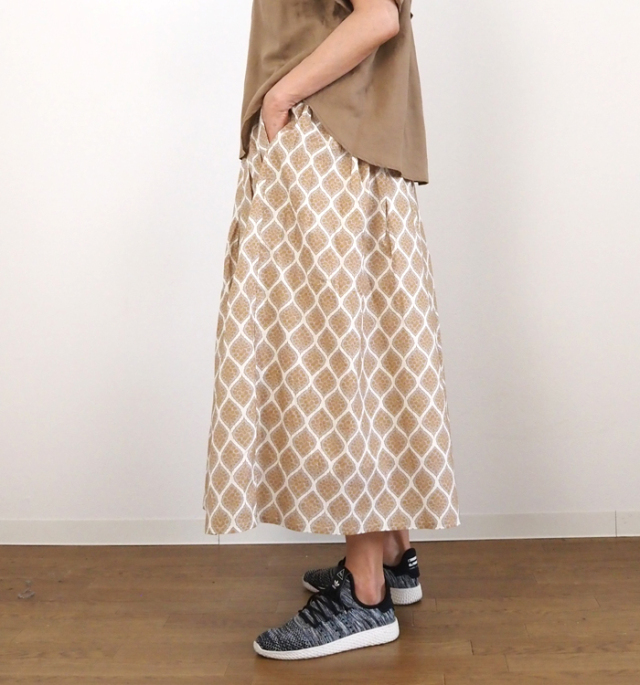 sosotto ソソット カスミソウプリント タックロングスカート オリジナルPT