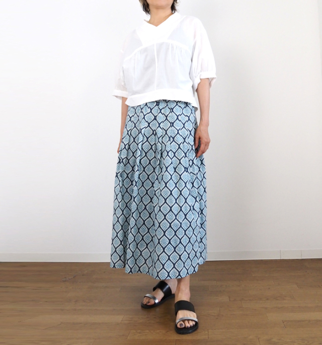 sosotto ソソット カスミソウプリント タックロングスカート オリジナルPT