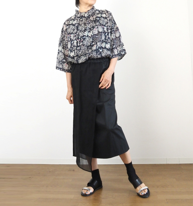 sosotto ソソット LIBERTYシルフローン 2wayギャザーブラウス 6分袖