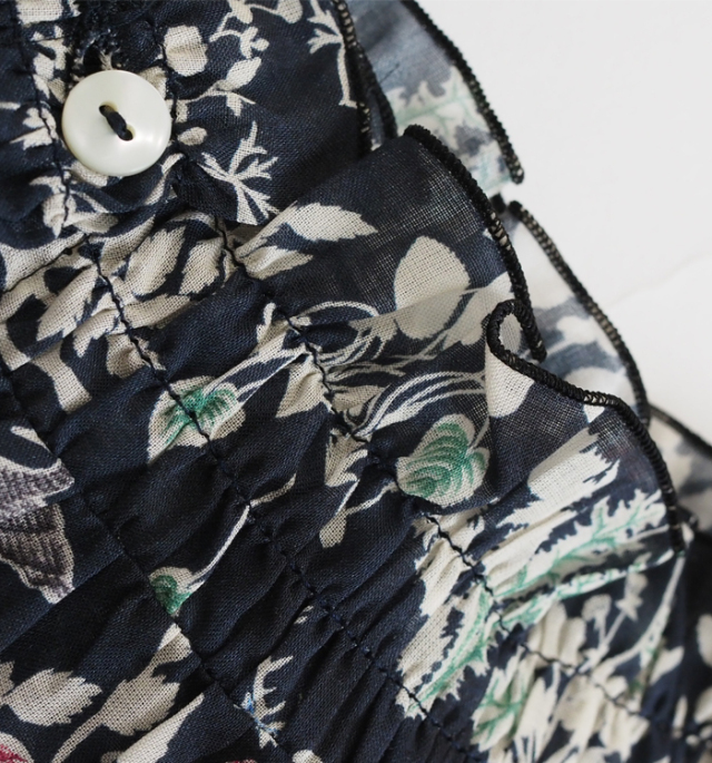 sosotto ソソット LIBERTYシルフローン 2wayギャザーブラウス 6分袖