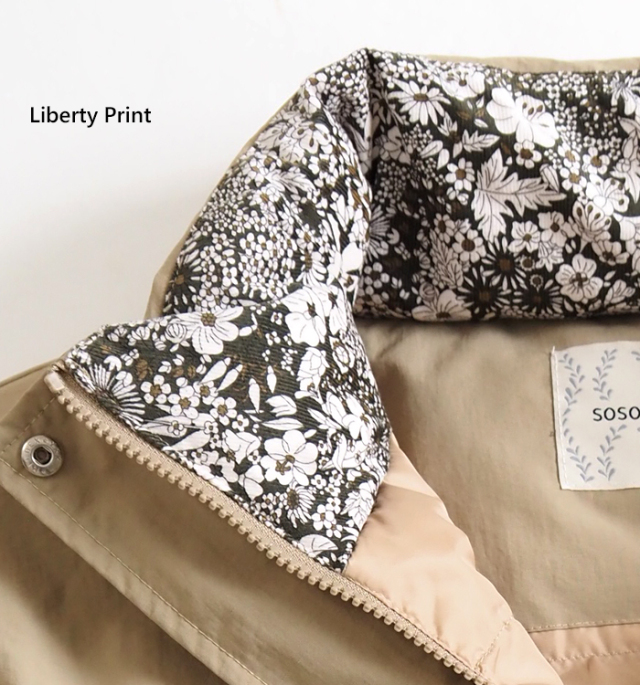 sosotto ソソット LIBERTY使い ダウンハーフコート スタンドカラー レディース