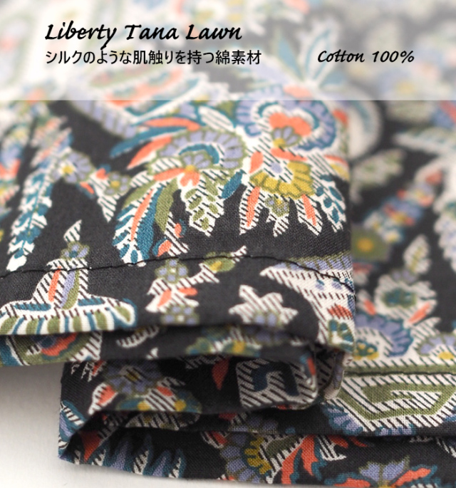 sosotto ソソット LIBERTYタナローン 長袖スタンドカラーギャザーワンピース