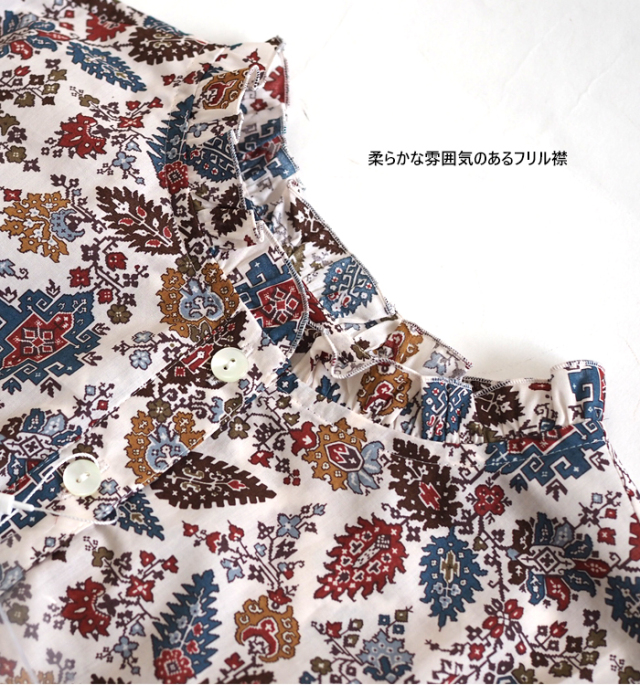 sosotto ソソット LIBERTYタナローン プルオーバーブラウス フリル襟