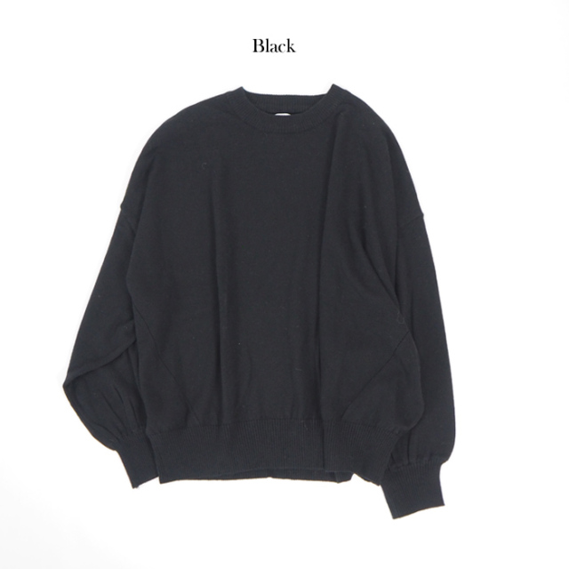 MIDIUMISOLID ミディウミソリッド クルーネック ウォッシャブル プルオーバーニット レディース