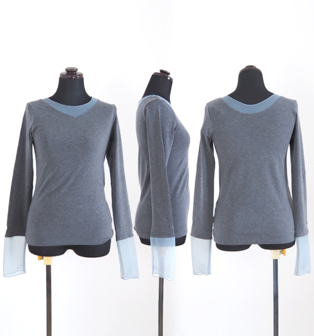 CYNICAL シニカル ラウンドネックプルオーバー チュールレイヤード レディース